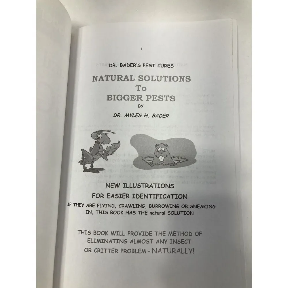 2 Dr Bader's Pest Cures Paperback Book Natural‎ Solutions to Things that Bug You